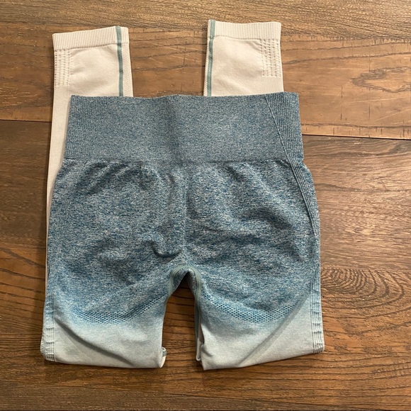 Gymshark seamless ombré leggings deep teal/ice blue S - Picture 6 of 8